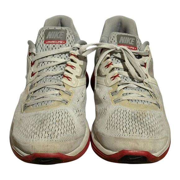 Nike LunarEclipse+ 4 Running Shoes Men's 11.5 White Red Lunarlon Trainers - Picture 3 of 8